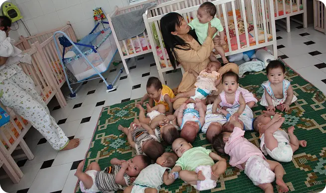 babies lying on a soft floor